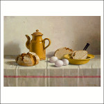 Bread from Emden, eggs and coffee pot