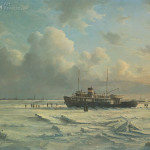 Ferry MS 'Vlieland' stuck in the ice